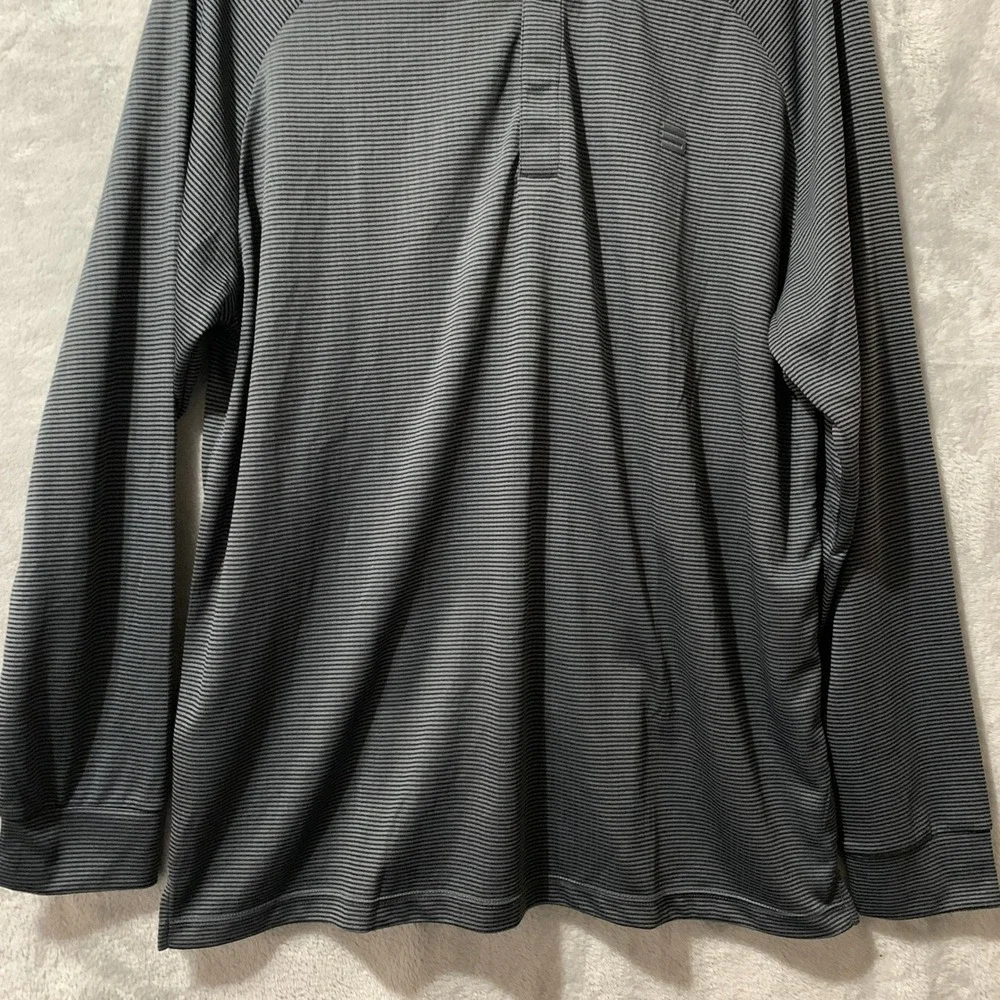 Three Sixty Six Mens 1/4 Zip Pullover XL‎ Black Gray Striped Long Sleeve Golf